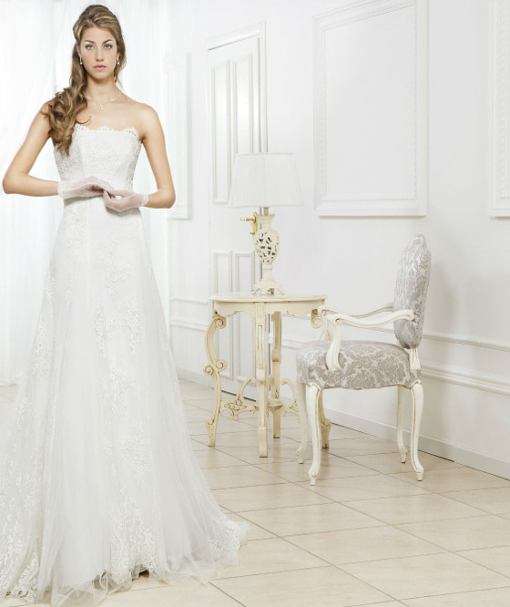 L 289 Bito da sposa in pizzo e tulle 